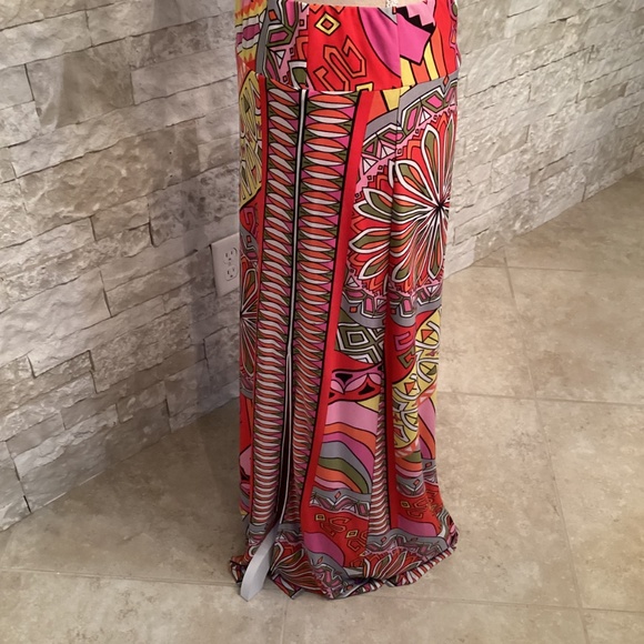 Muse Boston Proper Retro Mandala Abstract Multicolor High Slit Maxi Skirt - Picture 5 of 8